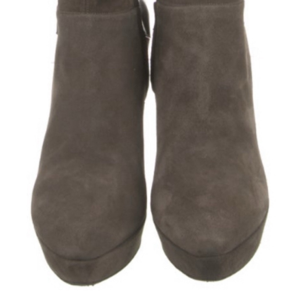 GUCCI Grey Karen Suede & Patent Leather Heel OTK Platform Boot - Picture 8 of 8